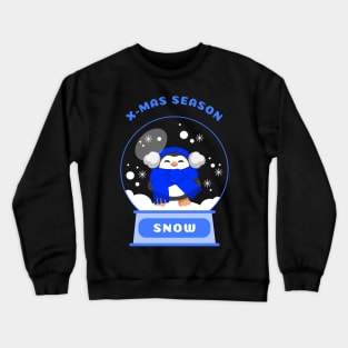 Xmas Season Snow Penguin (Blue) Crewneck Sweatshirt